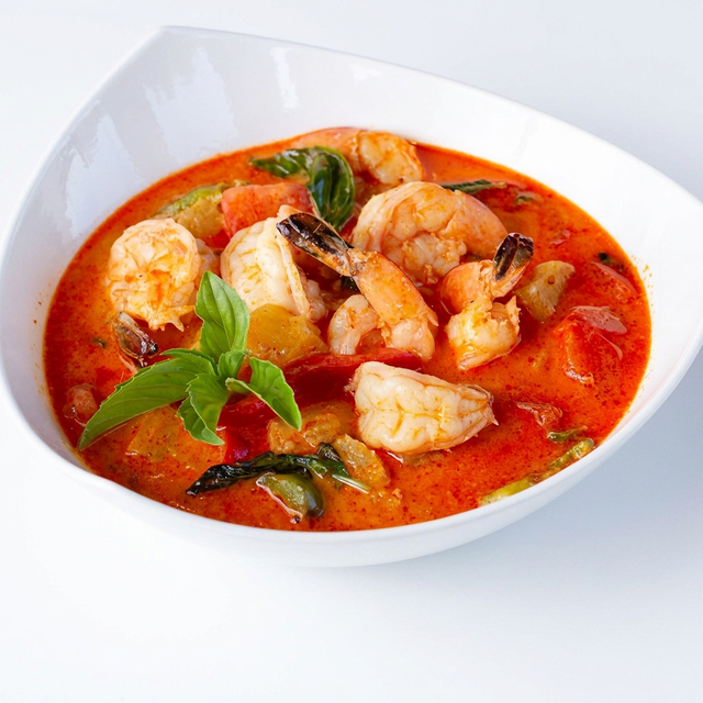 Shrimp & Pineapple Curry and Rice.