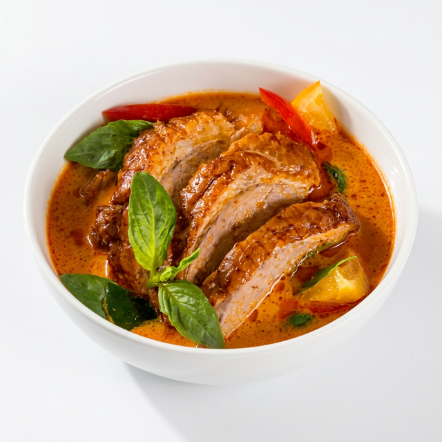 Duck Red Curry and Rice.